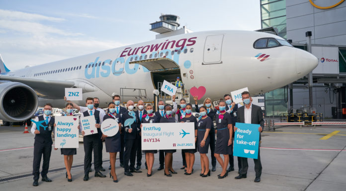 Lufthansa Cargo vermarktet Frachtkapazitäten der Eurowings Discover Lufthansa Cargo: EW-Discover Erstflug TA91401