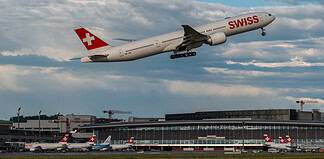Abflug am Flughafen Zürich