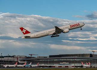 Abflug am Flughafen Zürich