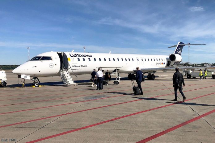 Lufthansa CityLine bindet mit Canadair Jet 900 Flufghafen Münster Osnabrück an