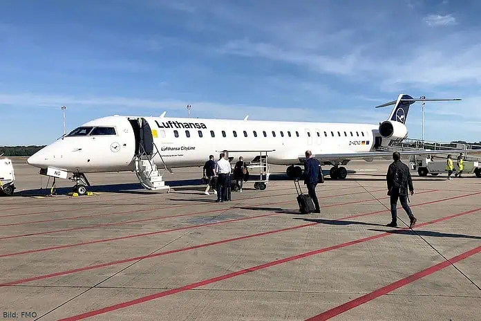 Lufthansa CityLine bindet mit Canadair Jet 900 Flufghafen Münster Osnabrück an
