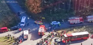 Rettungshubschrauber der DRF Luftrettung ist Teil der Massenanfall-Übung