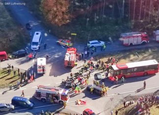 Rettungshubschrauber der DRF Luftrettung ist Teil der Massenanfall-Übung