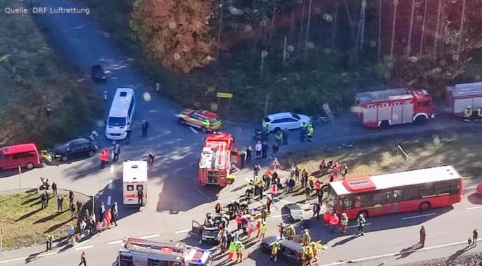 Rettungshubschrauber Christoph 80 Teil der Massenanfall-Übung Rettungshubschrauber der DRF Luftrettung ist Teil der Massenanfall-Übung