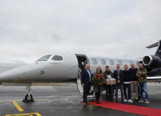 Flughafen Paderborn/Lippstadt begrüßt topmoderne Embraer Phenom 300 E der PADAVIATION