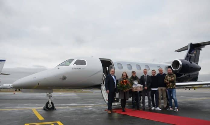 Flughafen Paderborn/Lippstadt begrüßt topmoderne Embraer Phenom 300 E der PADAVIATION