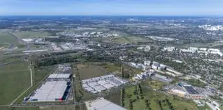 Luftbild des Flughafens BER