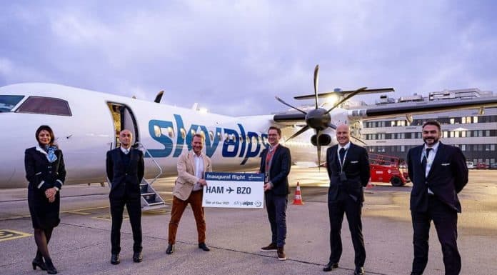 Hamburg Airport: Sky Alps feiert Erstflug nach Bozen-Südtirol Hamburg Airport: Sky Alps feiert Erstflug nach Bozen-Südtirol