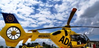"Christoph 33" der ADAC Luftrettung in der Niederlausitz