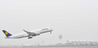 Erster Start auf dieser Route, den die Lufthansa mit einem Airbus A350-900 durchführte.