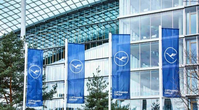 Lohnplus: Lufthansa und ver.di erzielen Einigung Lufthansa Group Fahnen LAC