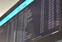 Flugtafel am Flughafen Köln Bonn