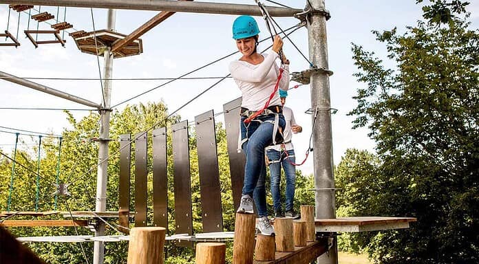 Flughafen München bietet „Höhenflug“ im MAC-Forum Hochseilgarten im MAC Forum des Münchner Flughafens