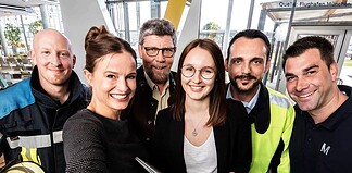 Mitarbeiter:innen am Flughafen-Campus