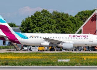 Fluggesellschaft Eurowings am Flughafen Memmingen