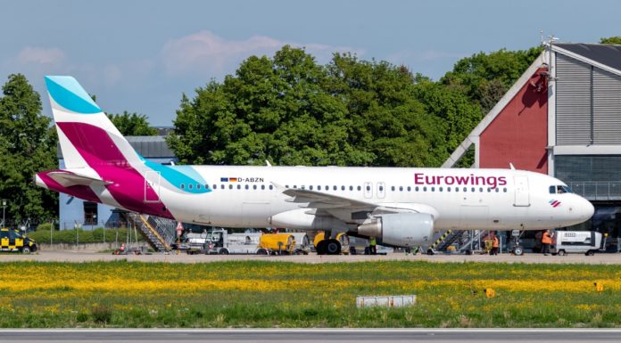 Flughafen Memmingen auf Rekordkurs Fluggesellschaft Eurowings am Flughafen Memmingen