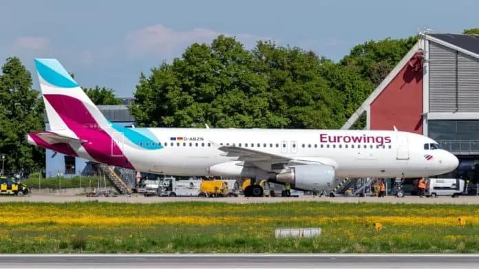 Fluggesellschaft Eurowings am Flughafen Memmingen