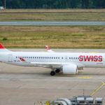 SWISS mit einem sparsamen Airbus A220 am Airport Nürnberg.