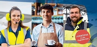 Recruiting-Kampagnenmotiv des Düsseldorf Airport und der Agentur für Arbeit Düsseldorf