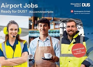 Recruiting-Kampagnenmotiv des Düsseldorf Airport und der Agentur für Arbeit Düsseldorf