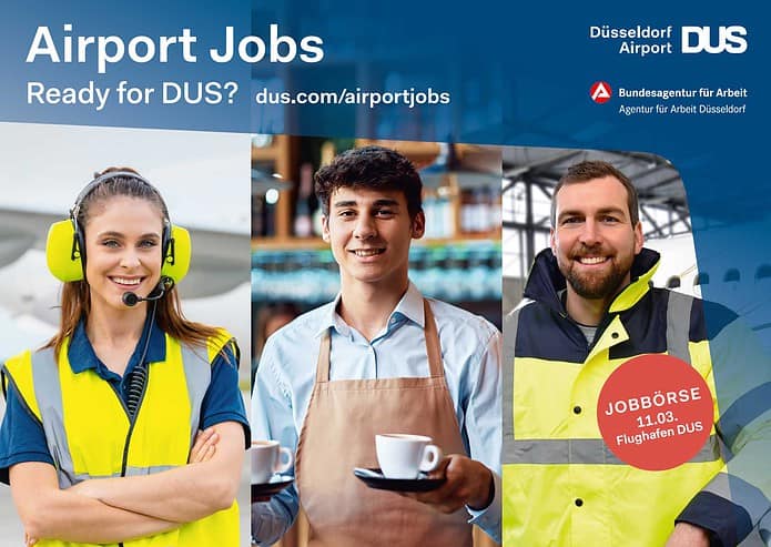 Recruiting-Kampagnenmotiv des Düsseldorf Airport und der Agentur für Arbeit Düsseldorf