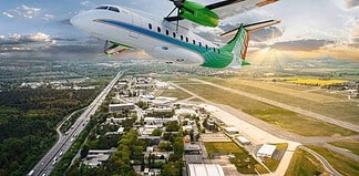 Grafische Darstellung des geplanten fliegenden Testlabors für Wasserstofftechnologien