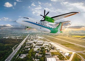 Grafische Darstellung des geplanten fliegenden Testlabors für Wasserstofftechnologien