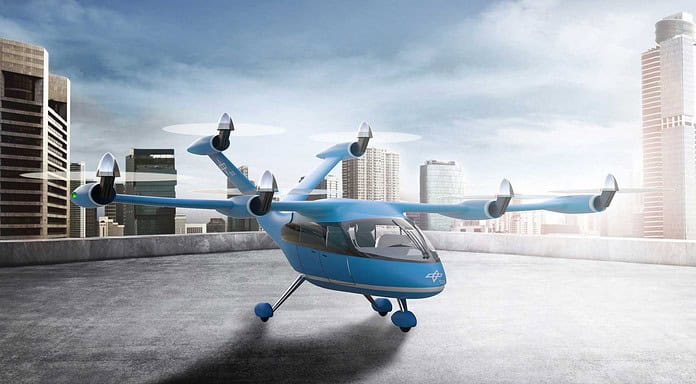 DLR-Projekt HorizonUAM: Der urbane Luftverkehr der Zukunft Design eines Tiltrotor-Lufttaxis mit sechs schwenkbaren Rotoren. Ausgelegt ist dieses Konzept für vier Passagiere und eine Reichweite bis 100 Kilometer. Die maximale Abflugmasse beträgt 2.000 Kilogramm, die Nutzlast 360 Kilogramm und die Reisefluggeschwindigkeit 200 Stundenkilometer.