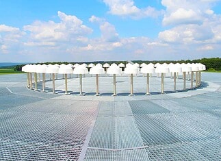 Ähnlich wie das Doppler-Drehfunkfeuer (DVOR) Taunus wird bald auch die erneuerte DVOR Nienburg aussehen.