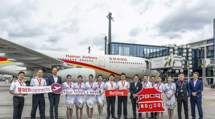 Hainan Airlines fliegt nonstop vom BER nach Peking Hainan Airlins feiert 15. Jubiläum am BER