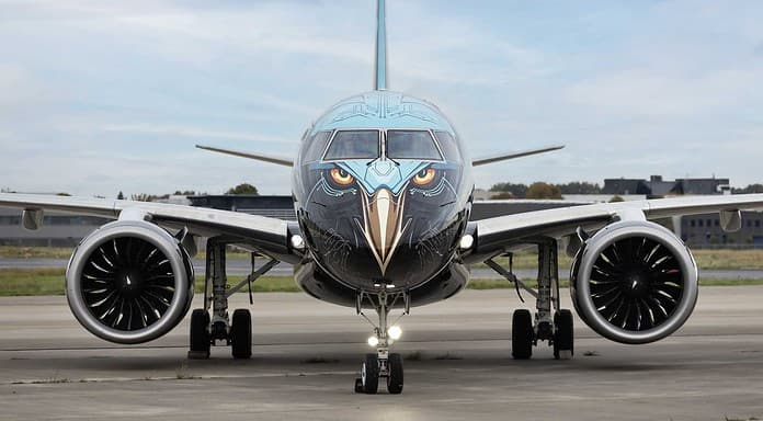 Embraer zeigt C-390, Super Tucano, E195-E2 und Praetor 600 auf der Dubai Airshow Embraer E195-E2 Tech Eagle