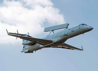 Embraer EMB 145 AEW&C-Flugzeug für die brasilianische Luftwaffe (FAB), das im FAB aufgerüstet und als E-99M bezeichnet wurde.