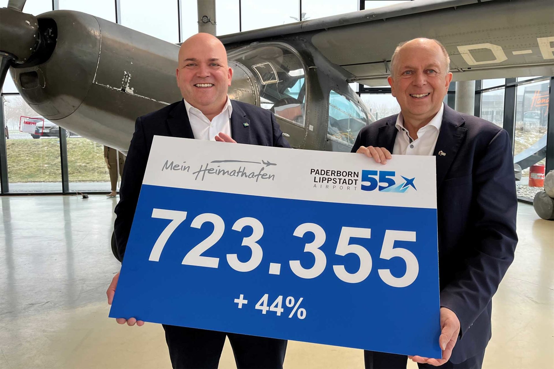 Flughafen Paderborn/Lippstadt Geschäftsführer Roland Hüser und Aufsichtsratsvorsitzender Christoph Rüther