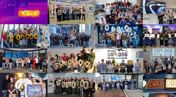 Nachwuchsförderung MINT: DLR_School_Labs Schülerlabore feiern Erfolgsgeschichte In einer Videokonferenz, bei der die jungen Gäste aus allen 16 DLR_School_Labs zugeschaltet waren, besuchten mit diesem Tag insgesamt eine halbe Million Kinder und Jugendliche die DLR_School_Labs.