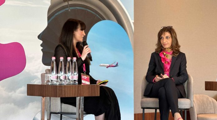 Pilotinnen: Wizz Air startet mit ‘Women on Air’ neues Forum Yvonne Moynihan (v.l.), Corporate and ESG Officer bei Wizz Air, und Charlotte Pedersen, Vorstandsmitglied von Wizz Air