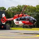 DRF Rettungsheli Christoph 100 neu in Berlin-Buch stationiert Start von Christoph 100