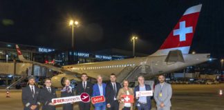 Erstflug der SWISS mit A220 vom BER nach Genf