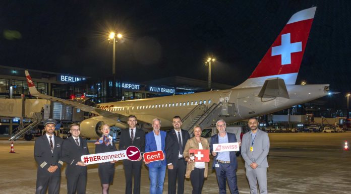 SWISS bietet erweitertes Flugangebot: BER-Genf Erstflug der SWISS mit A220 vom BER nach Genf