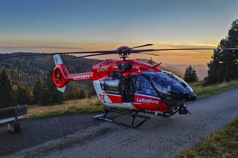 DRF rescue helicopter Christoph 54 lands on the Feldberg (Baden-Württemberg)
