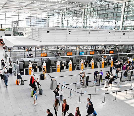 Munich Airport records passenger growth of 12.5 percent Passengers in the central hall of Terminal 2 at Munich Airport