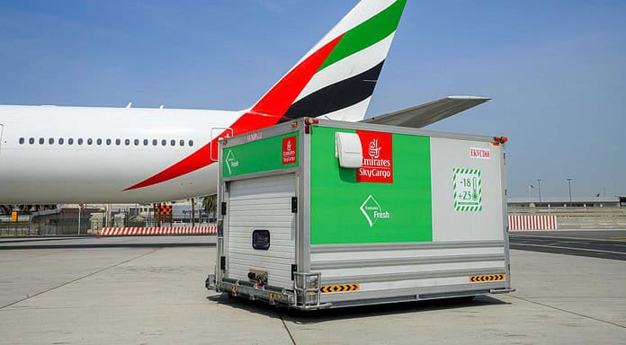 Emirates tritt „Move to -15°C“ bei Emirates SkyCargo befördert Waren auf Linien-, Ad-hoc- und Charterflügen zu 148 Zielen.