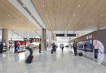 United Airlines stärkt Drehkreuz Washington DC United Airlines - Modell von Concourse E am Washington Dulles International Airport