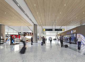United Airlines - Modell von Concourse E am Washington Dulles International Airport