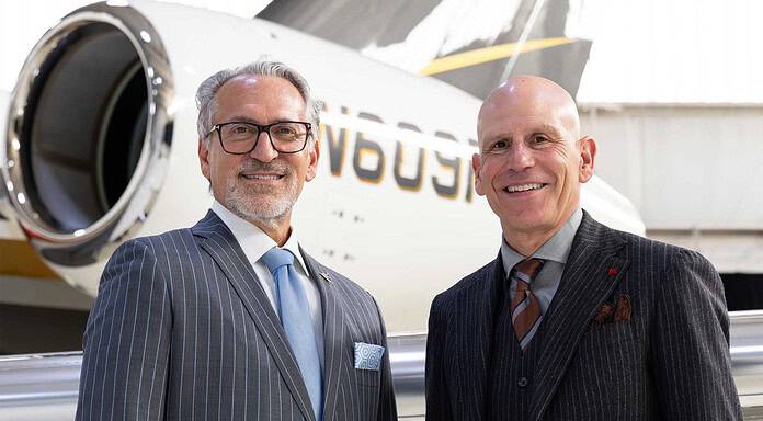 Flexjet and Embraer seal record order worth around $7 billion Michael Amalfitano (President and CEO of Embraer Executive Jets) and Michael Silvestro (CEO of Flexjet)