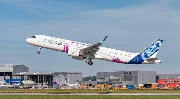 EASA approves Airbus A321XLR with GTF engines Airbus A321XLR test aircraft with Pratt & Whitney engines taking off