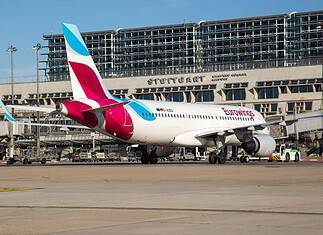 Eurowings auf dem Vorfeld des Flughafen Stuttgart