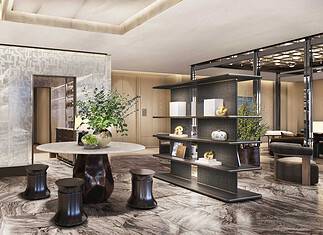 Rendering der neuen First Class Lounge von Korean Air im Terminal 2 des Incheon International Airport