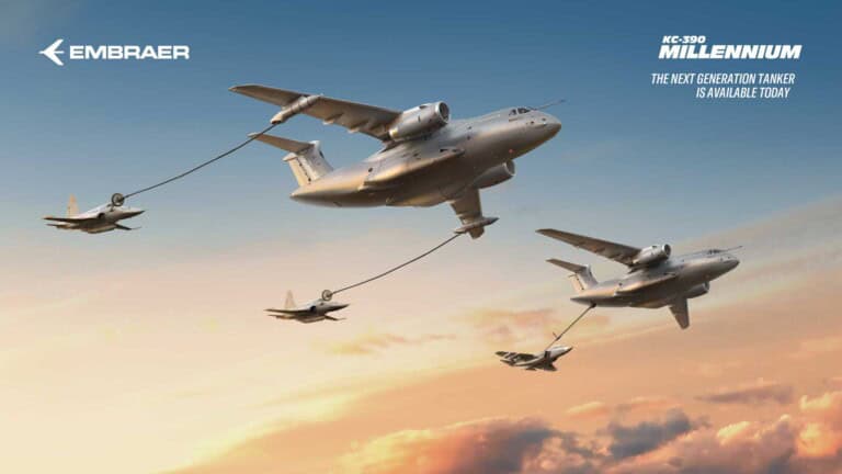 Embraer KC-390 Millennium during aerial refueling