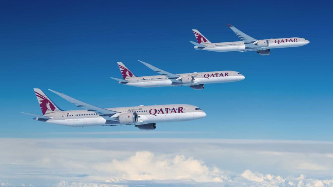 Boeing QTR wide-body aircraft in flight