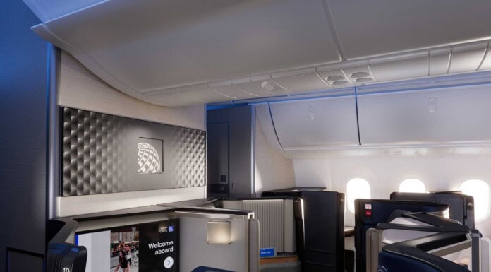United Airlines enthüllt United Elevated Konzept für Boeing 787-9 Dreamliner United Polaris Studio B787-9 - Kabine